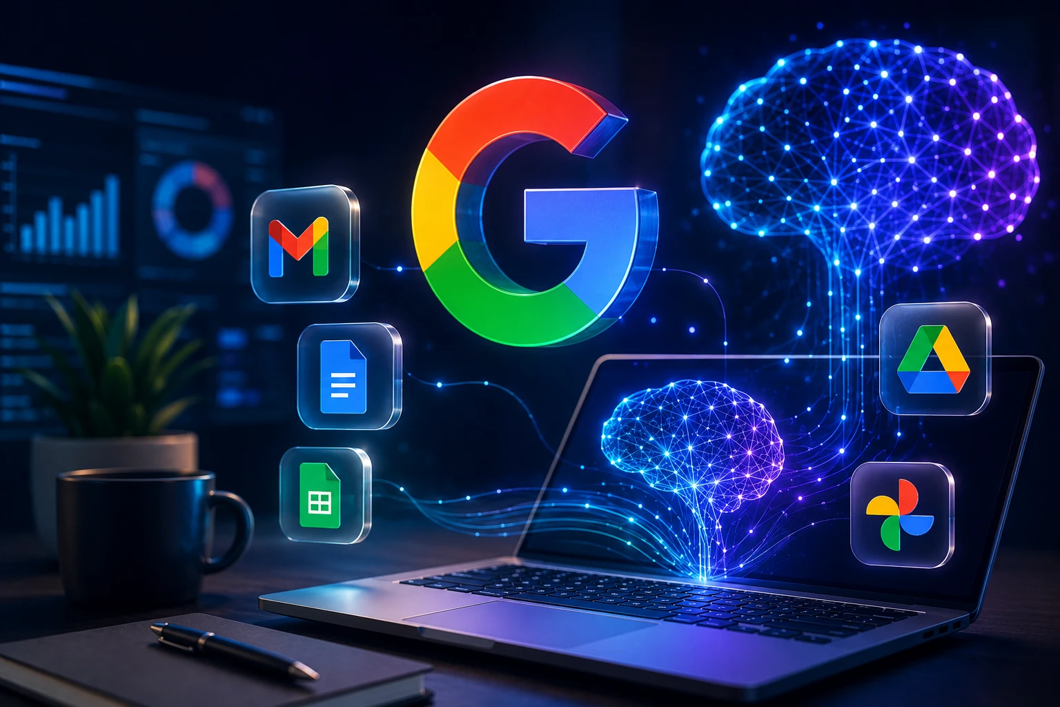 Imagem em destaque do post IA do Google: conheça as principais ferramentas e como utilizá-las no dia a dia